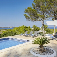 Villa Ibiza con piscina junto al mar - Cala Compte - Puestas de sol + vistas al mar + cerca playas